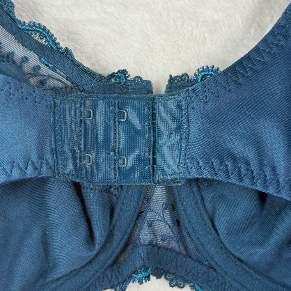 Simone Perele Prestige Blue Full Cup Support Bra 12X320 Embroidered Lace 36D NEW - Picture 10 of 12